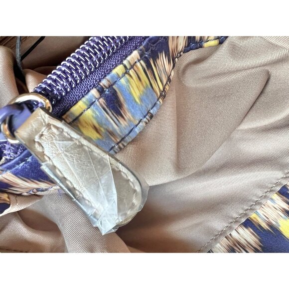 Nicole By Nicole Miller Ikat Print Large Shoulder Bag Blue yellow - Picture 14 of 16